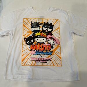 Hello Kitty x Naruto Kids White Graphic T-Shirt - Size Small